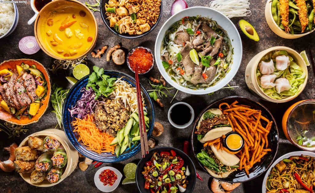 Asian Street Kitchen Festival 2019. Table full of food.