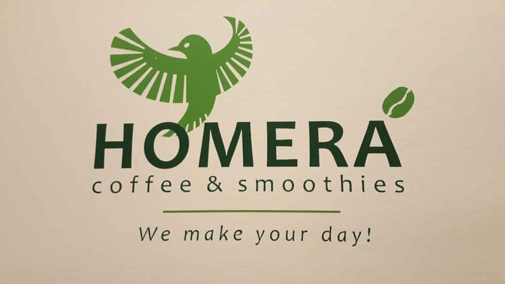 Homera coffee & smoothies wall sign