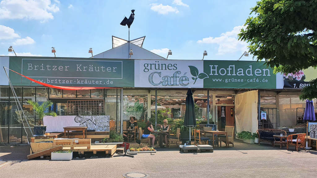 Grünes Café Aussenansicht
