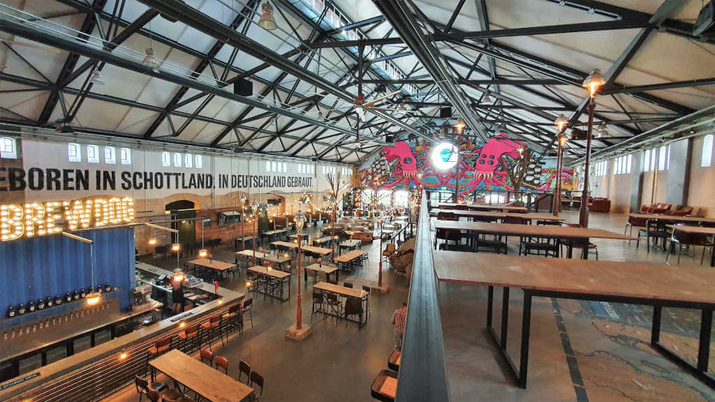 Brew Dog hall view from the gallery