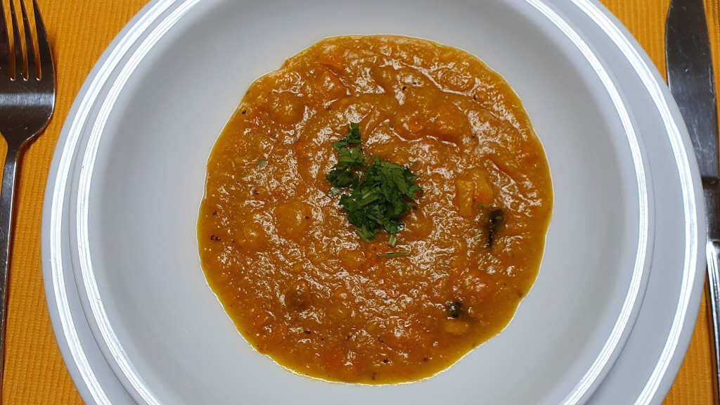 pumpkin soup - ayurveda vegan cooking class