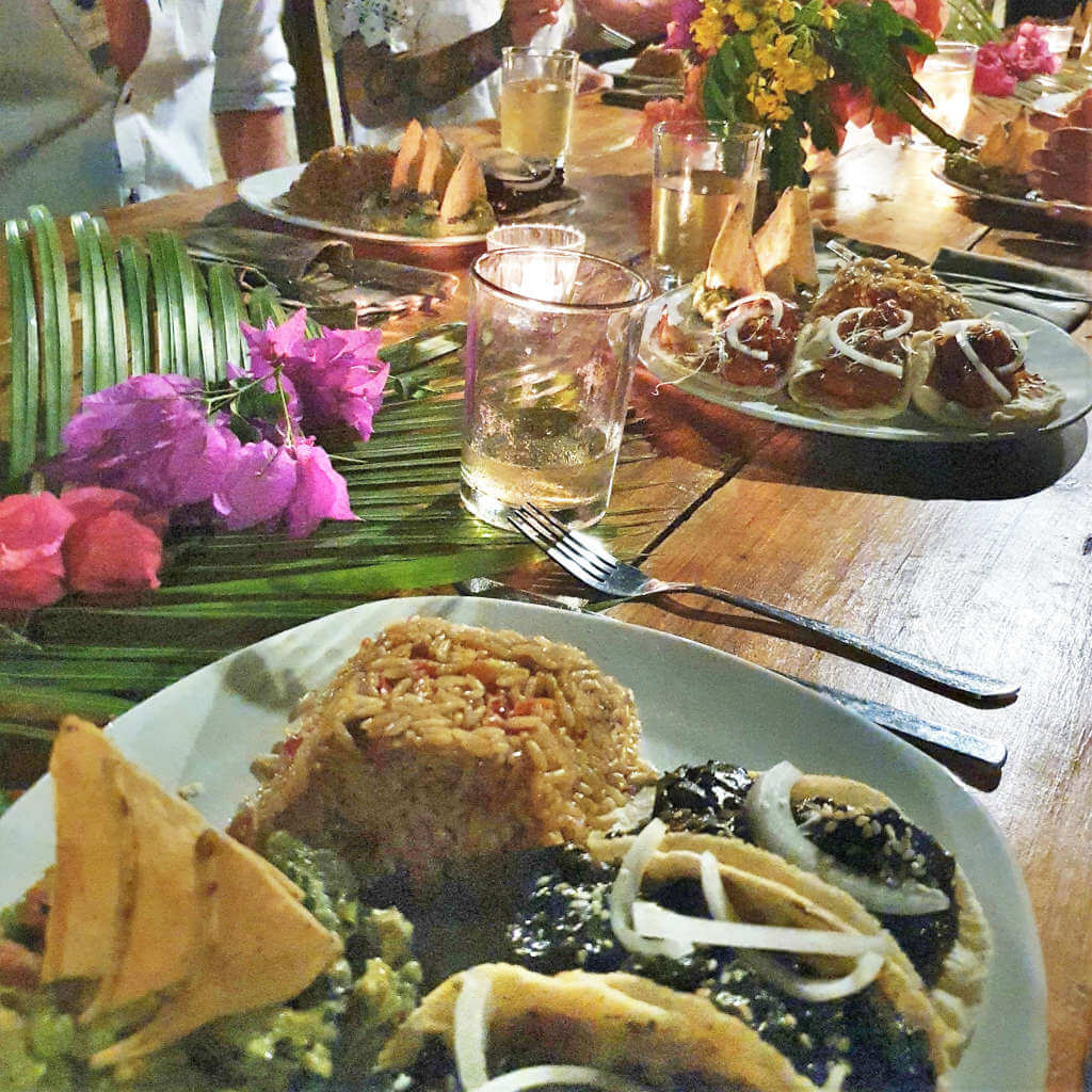 Abendessen Paledora Eco-Resort - Vegan auf Yucatan